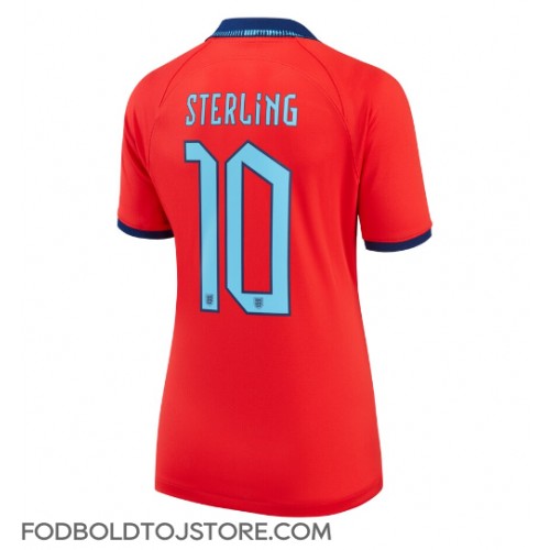 England Raheem Sterling #10 Udebanetrøje Dame VM 2022 Kortærmet